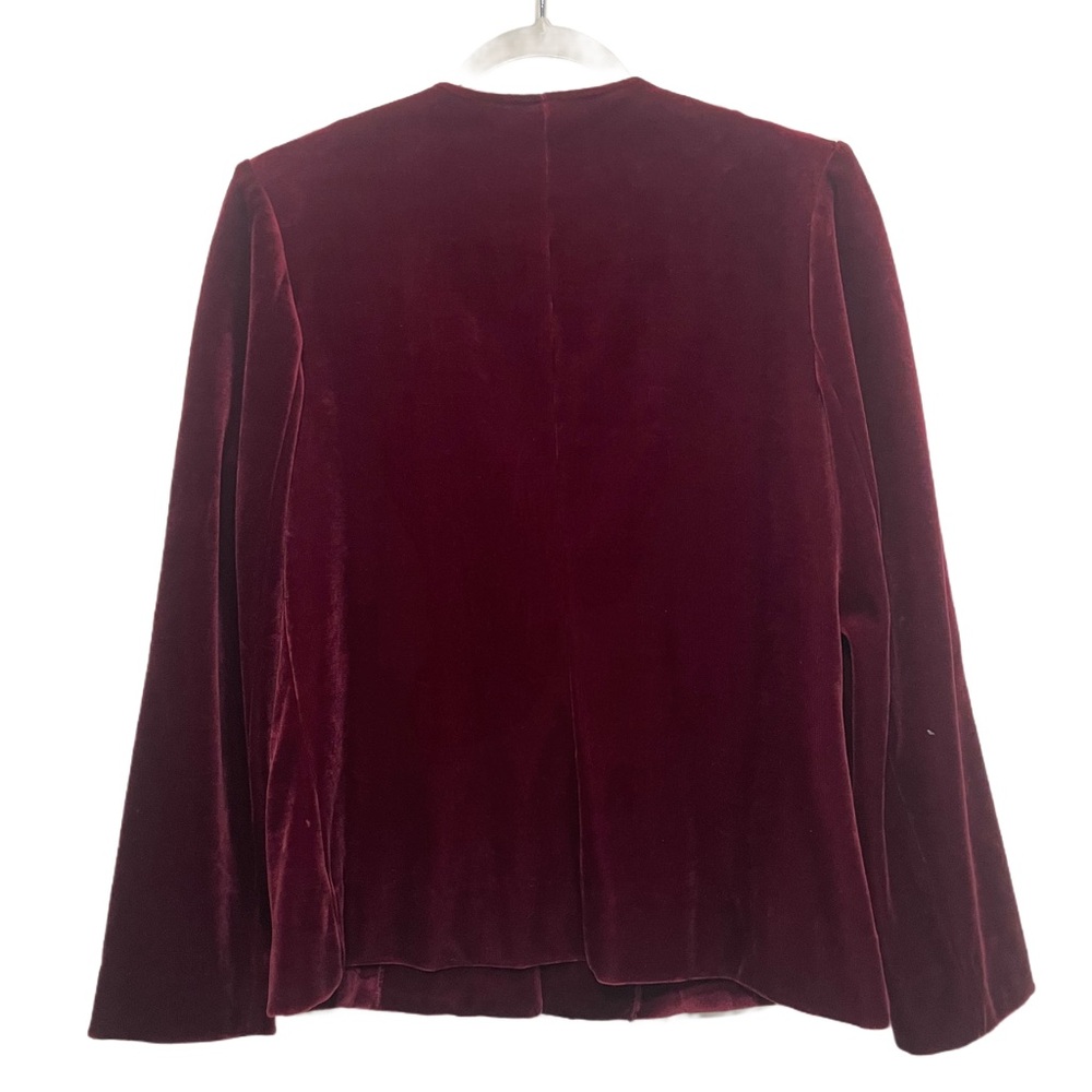Women's Vintage 1980’s Act III Burgundy Velvet Blazer - Picture 2 of 5